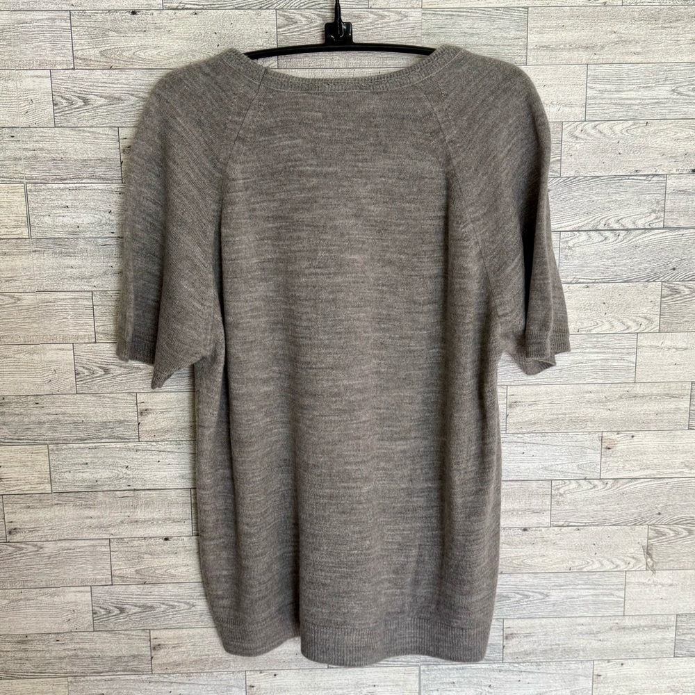 Hampshire Studio Size-Large  VINTAGE Acrylic Sweater Short‎ Sleeve Gray/Silver - Picture 11 of 14